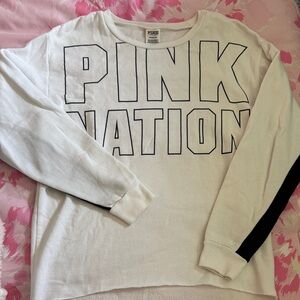 PINK Victoria's Secret White Crew Neck Sweater